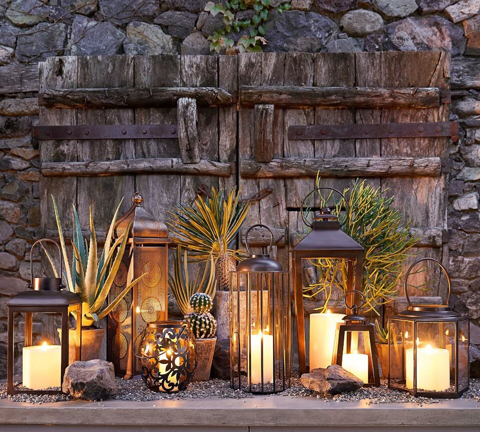 Premium Flickering Flameless Outdoor Wax Pillar Candles Pottery Barn